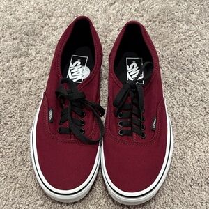 Vans Men Authentic Canvas Sneakers - Maroon with Black Laces